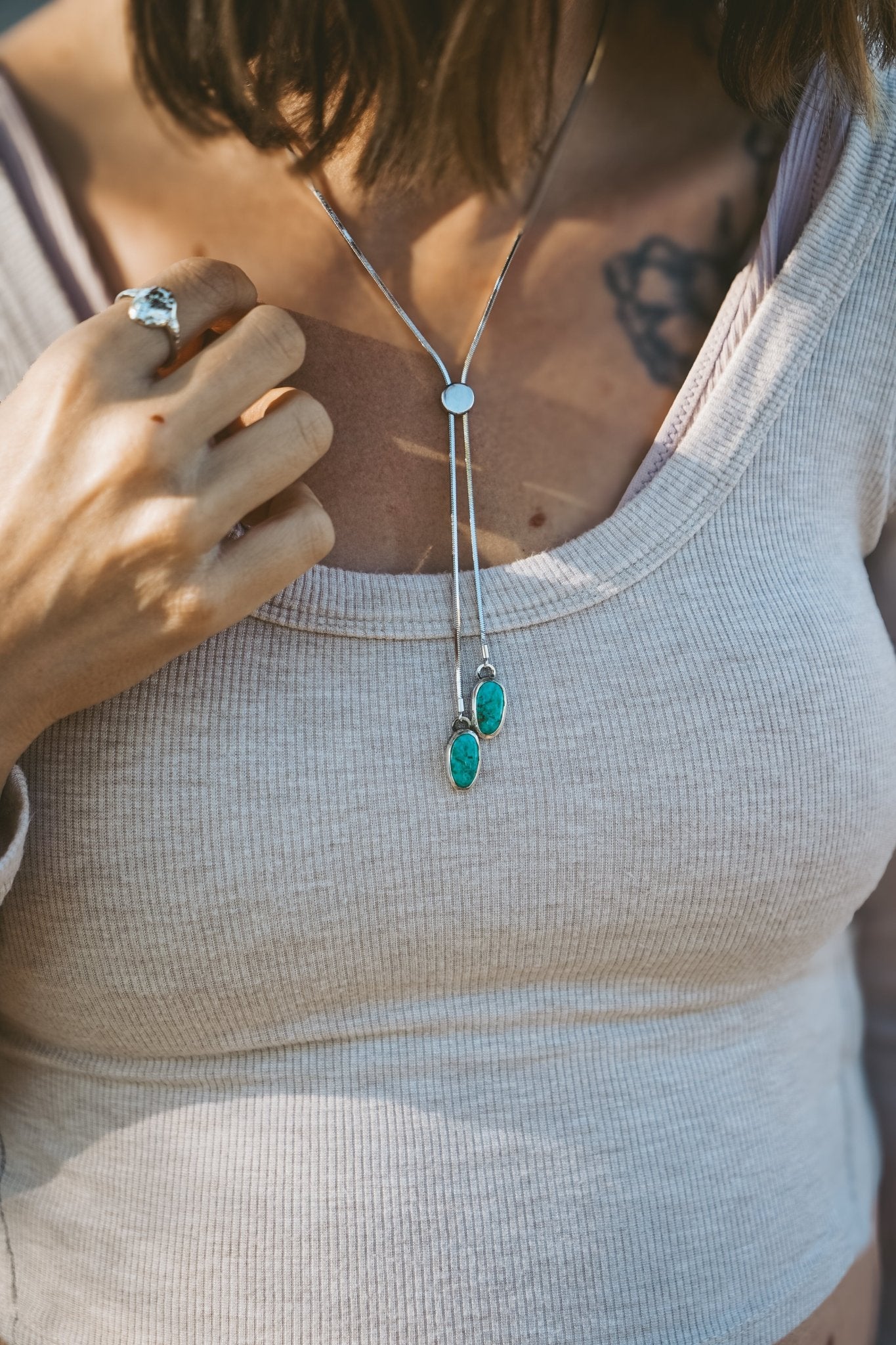 Wilding Bolo in Royston Turquoise - Golden Road Crafted