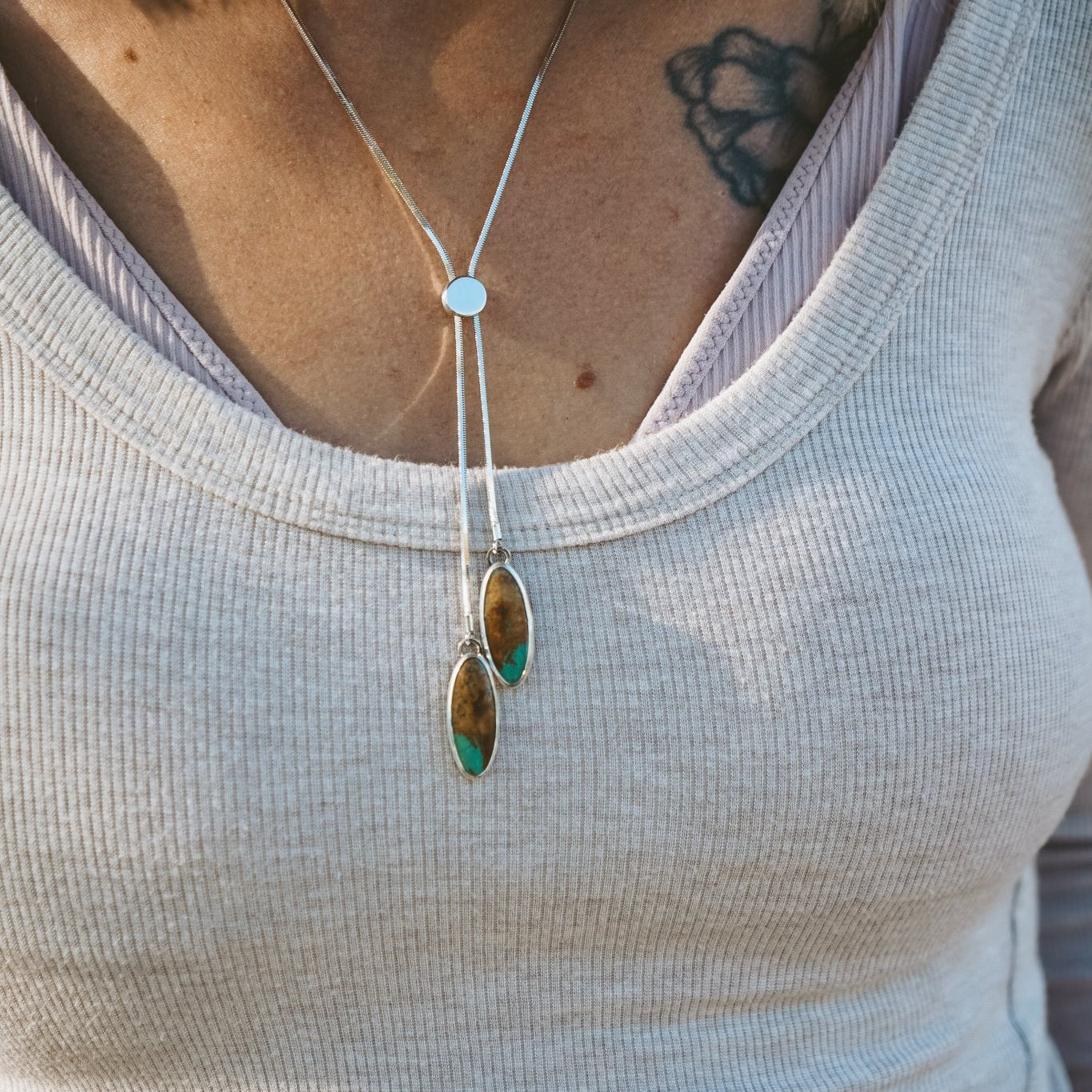 Wilding Bolo in Royston Turquoise - Golden Road Crafted