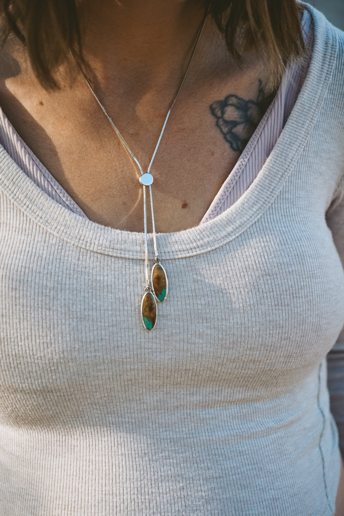 Wilding Bolo in Royston Turquoise - Golden Road Crafted