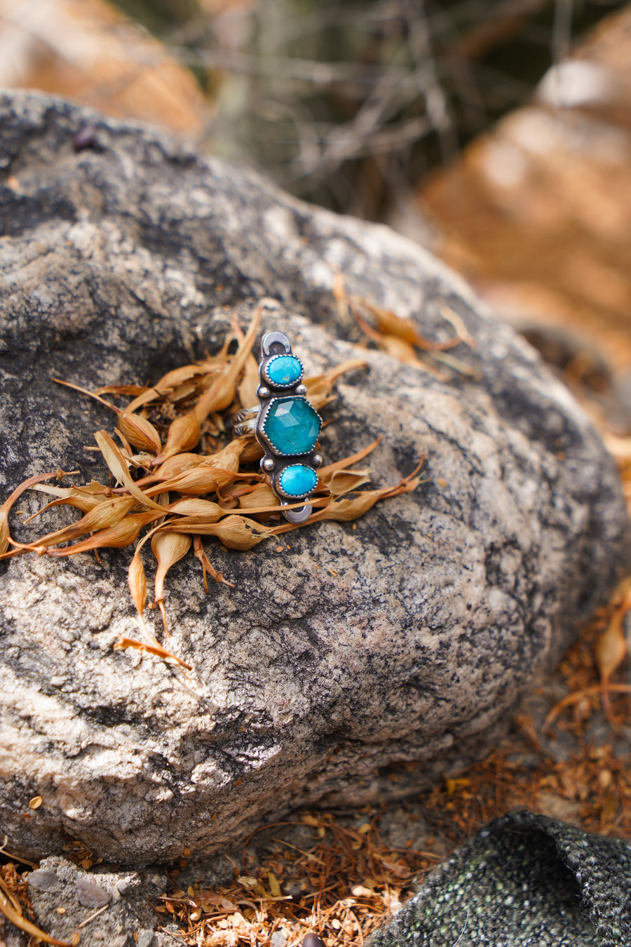 Himalayan Crystal and Neon Apatite Doublets w/ Blue Ridge Turquoise (Size 6)