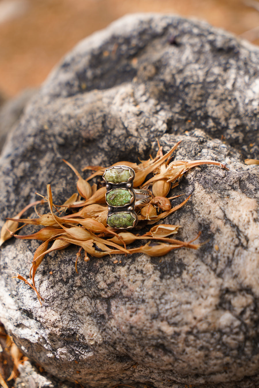 The Cairn Ring in Sonoran Gold Turquoise (Size 8)