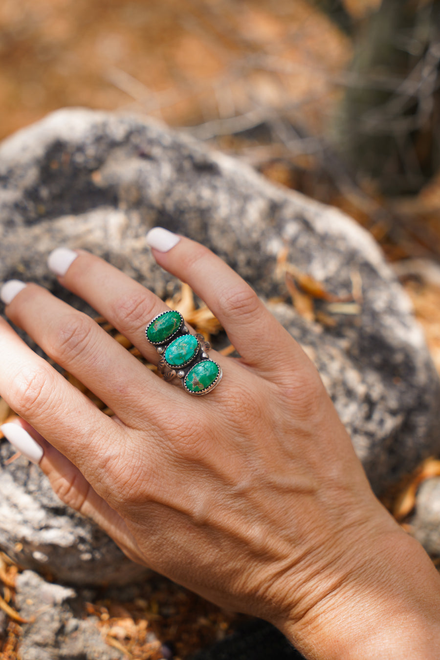 The Cairn Ring in Emerald Valley Turquoise (Size 6.5)
