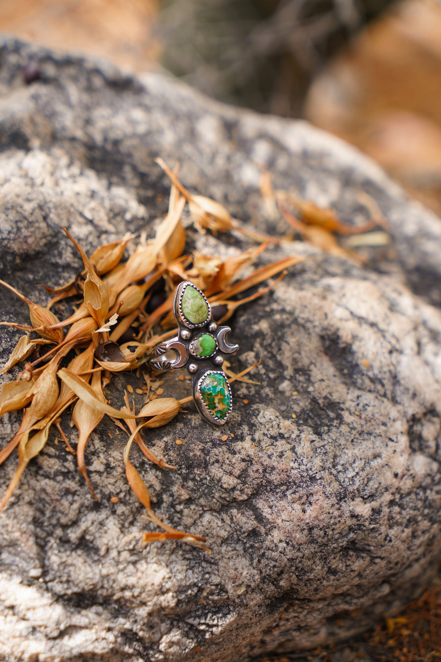 The Cairn Ring in Sonoran Gold Turquoise (Size 7)