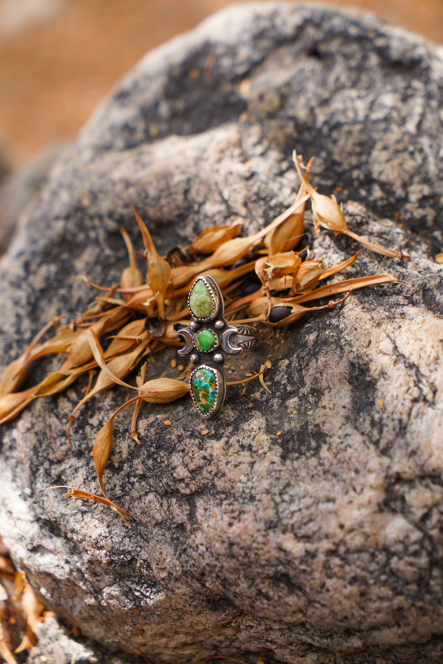 The Cairn Ring in Sonoran Gold Turquoise (Size 7)