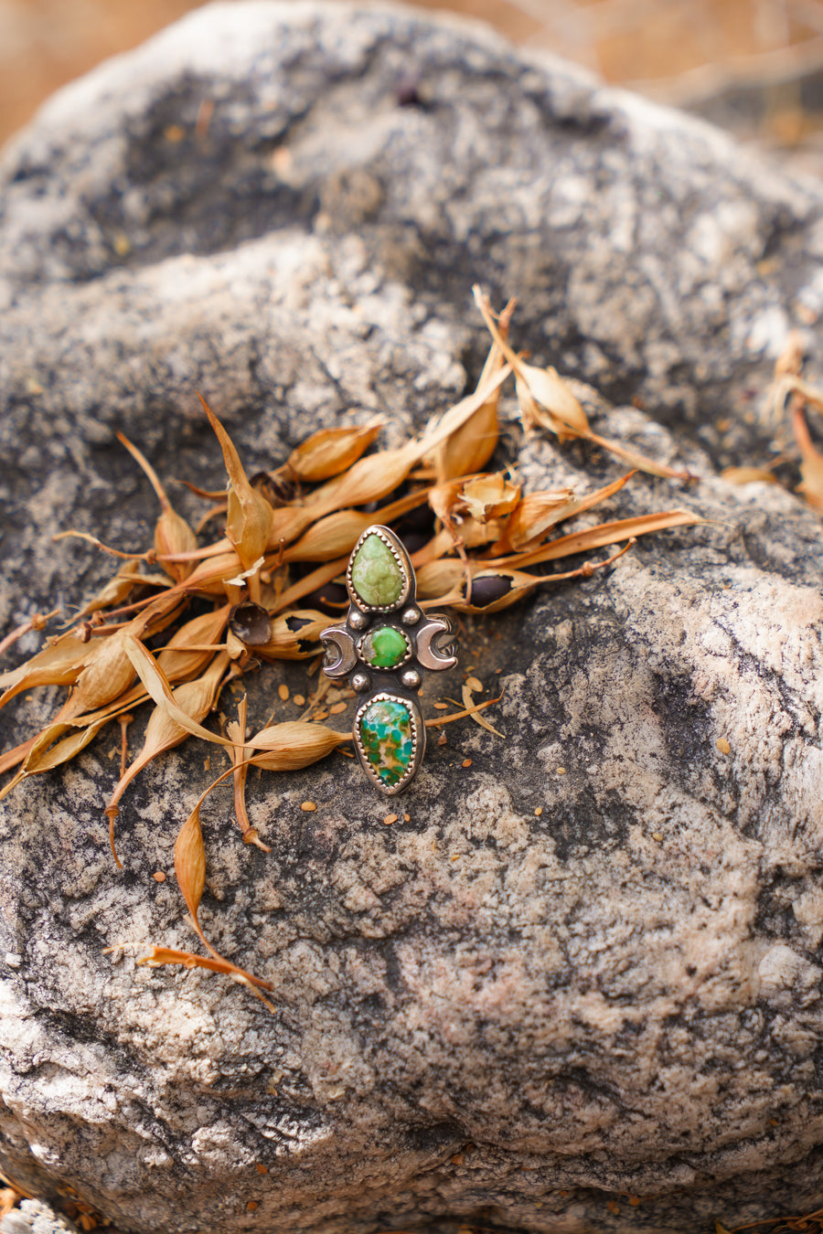 The Cairn Ring in Sonoran Gold Turquoise (Size 7)