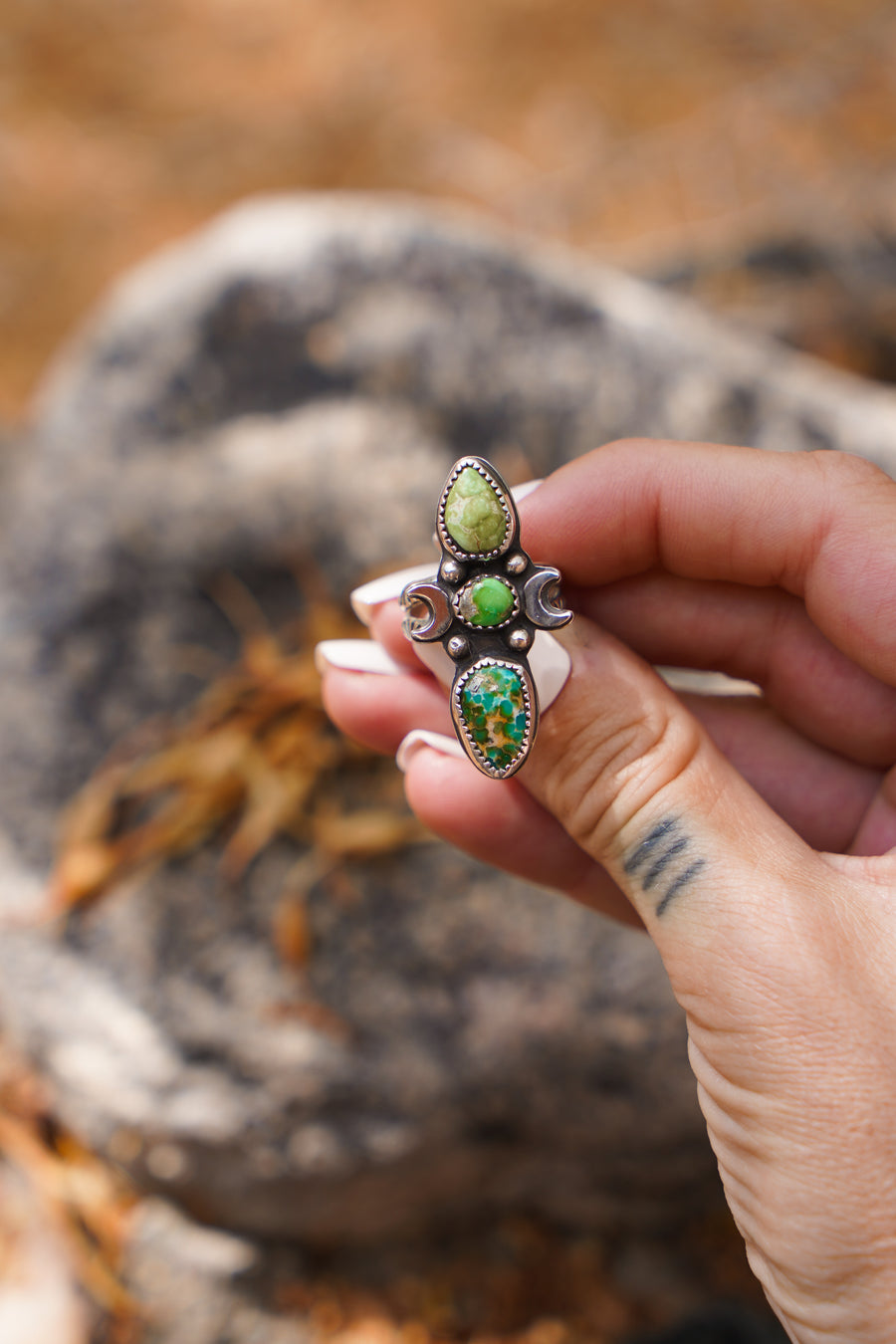 The Cairn Ring in Sonoran Gold Turquoise (Size 7)