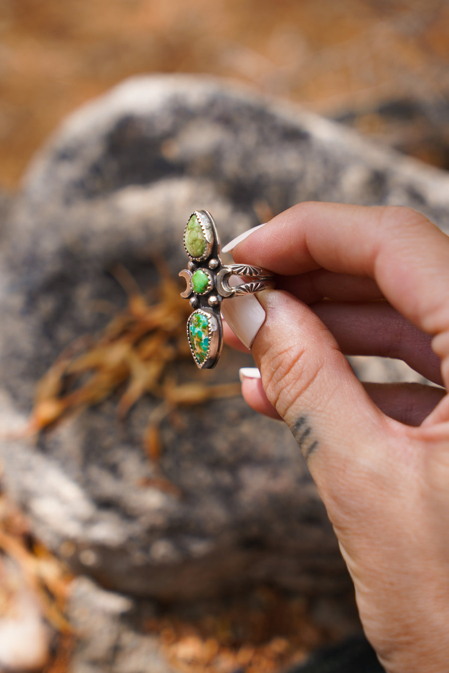 The Cairn Ring in Sonoran Gold Turquoise (Size 7)