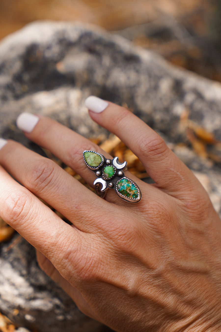 The Cairn Ring in Sonoran Gold Turquoise (Size 7)