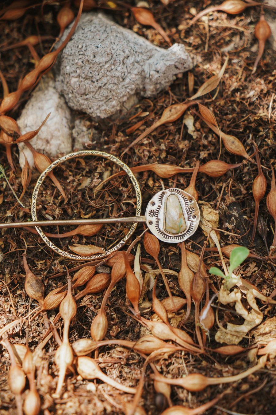 The Wanderer Hair Pin in Royston Ribbon Turquoise