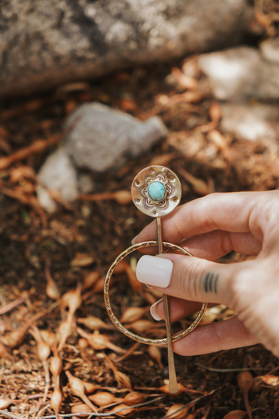 The Wanderer Hair Pin in Blue Ridge Turquoise