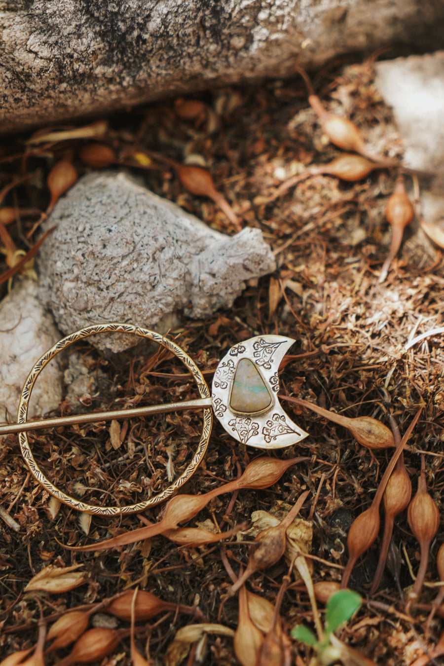 The Wanderer Hair Pin in Royston Ribbon Turquoise