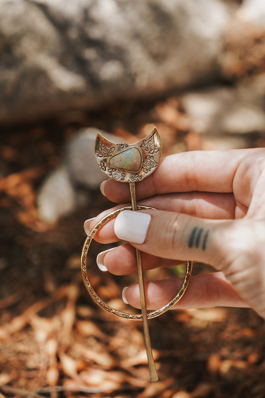 The Wanderer Hair Pin in Royston Ribbon Turquoise