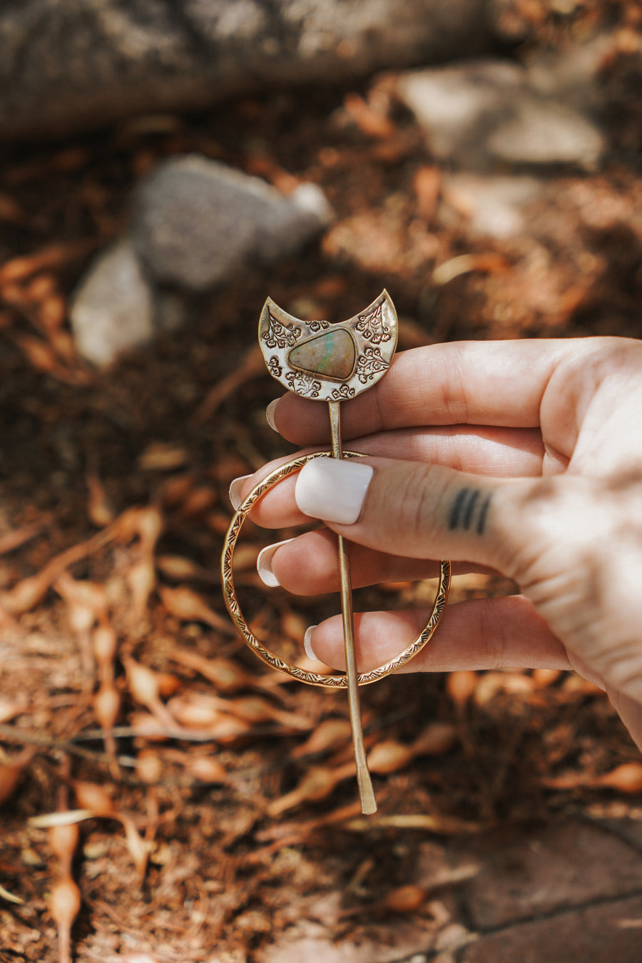 The Wanderer Hair Pin in Royston Ribbon Turquoise