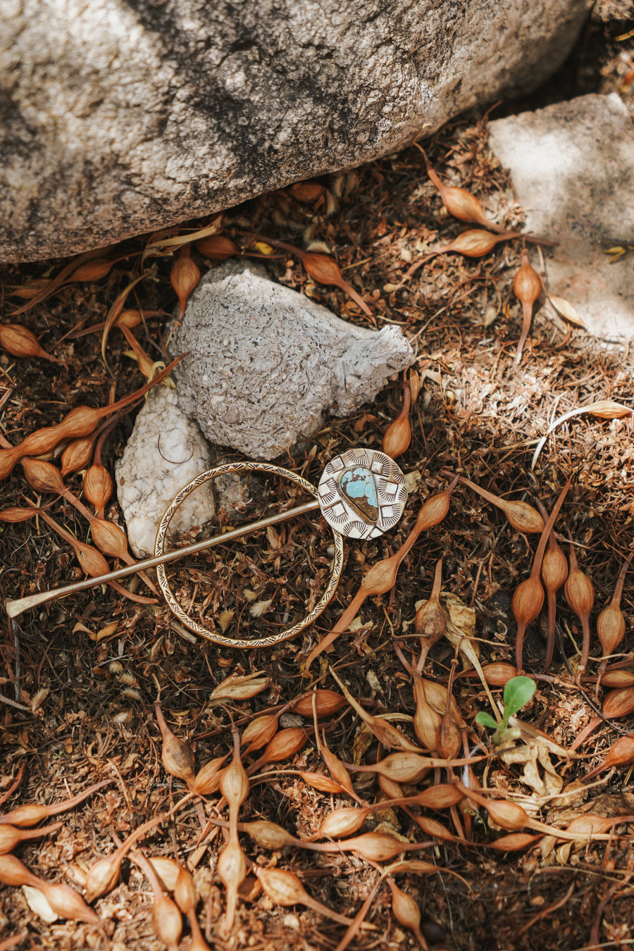 The Wanderer Hair Pin in Sandhill Turquoise