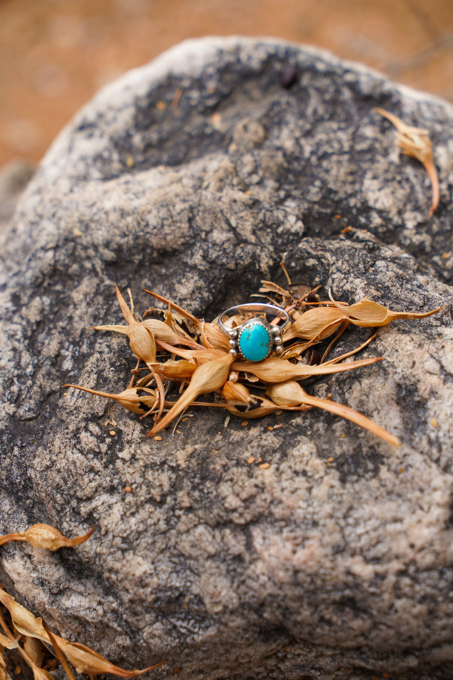 The Ellipsis Ring in Blue Ridge Turquoise (Size 6)