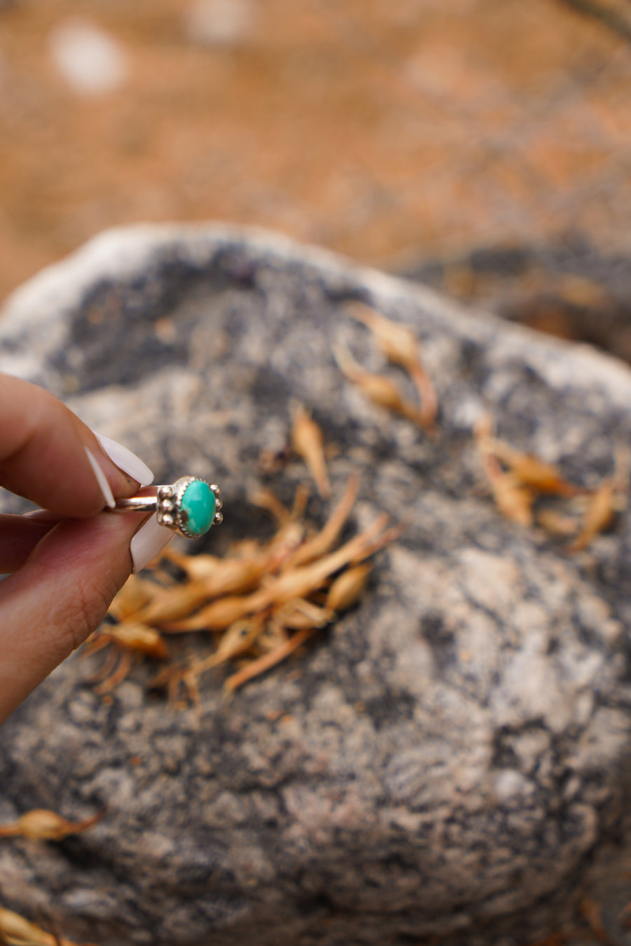 The Ellipsis Ring in Emerald Valley Turquoise (Size 8)