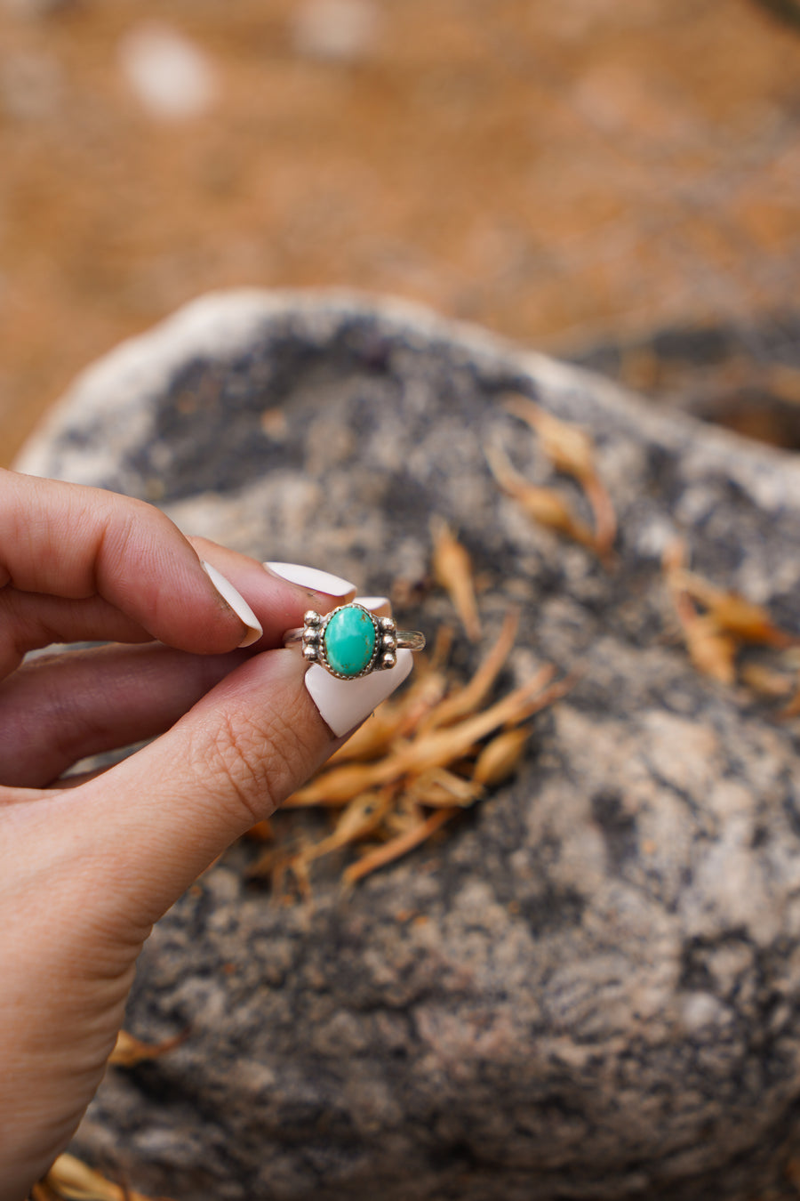 The Ellipsis Ring in Emerald Valley Turquoise (Size 8)