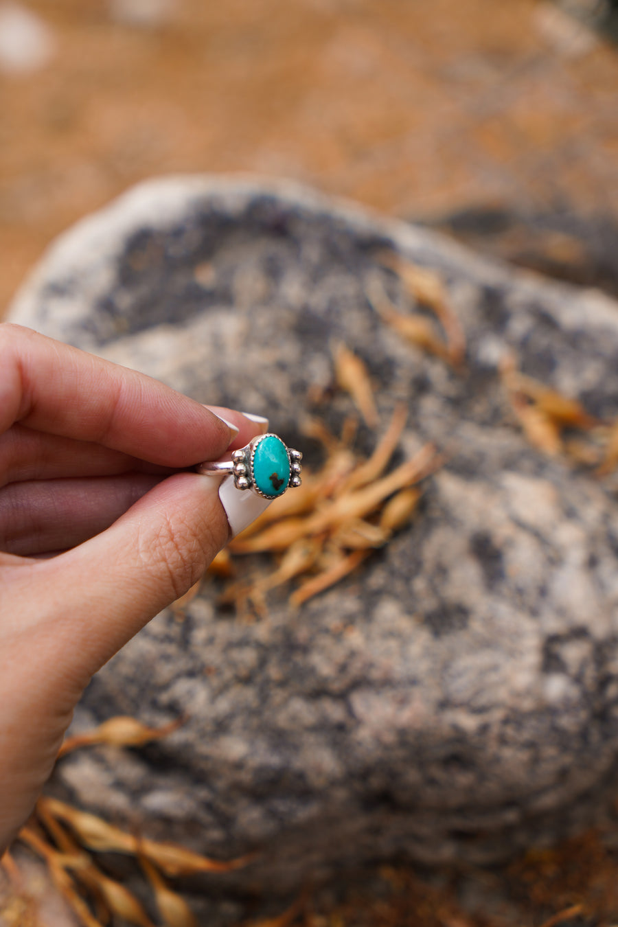 The Ellipsis Ring in Blue Ridge Turquoise (Size 7)