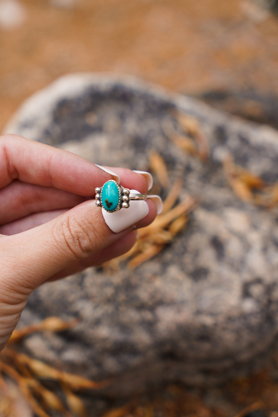 The Ellipsis Ring in Blue Ridge Turquoise (Size 7)