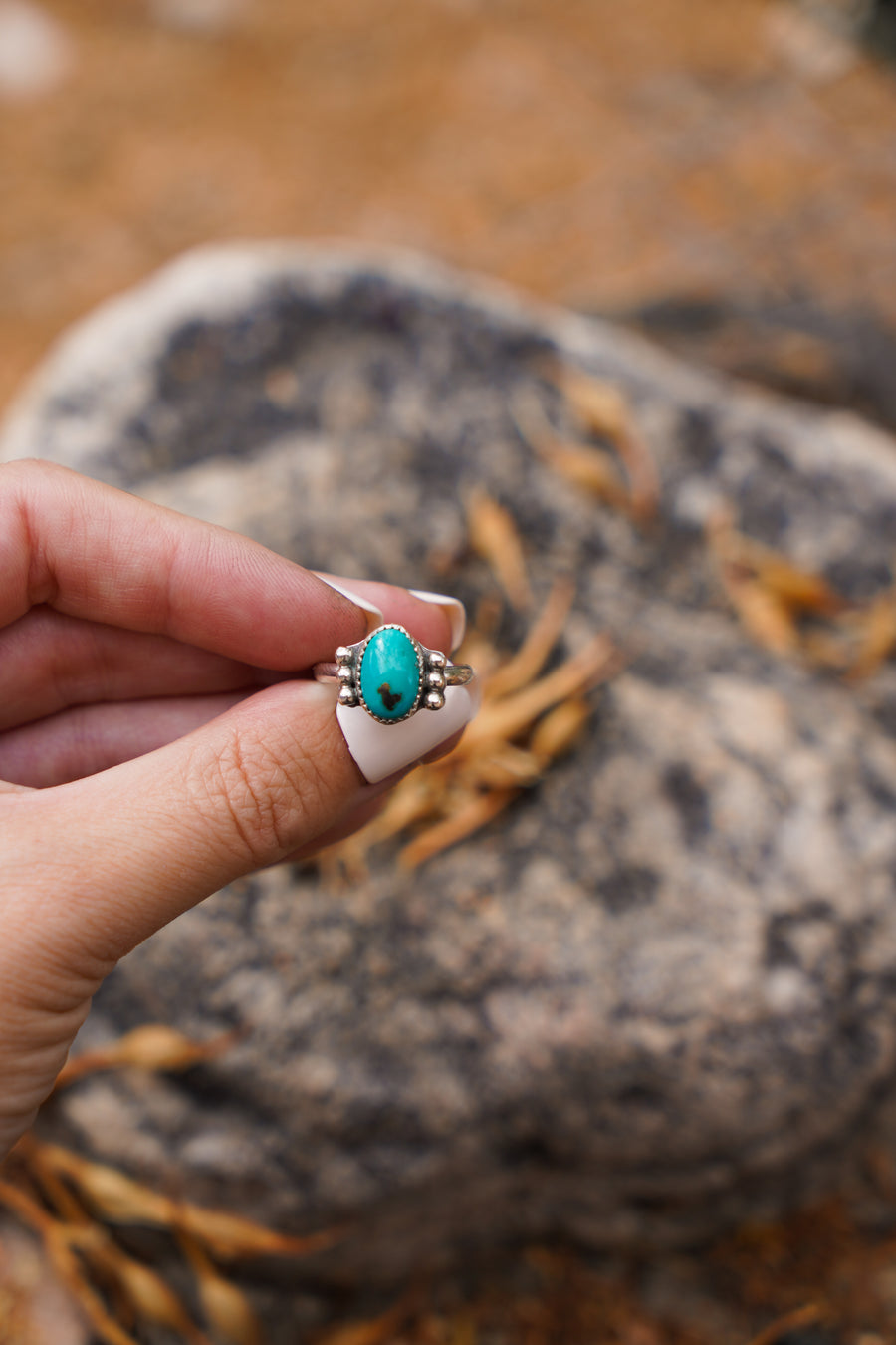 The Ellipsis Ring in Blue Ridge Turquoise (Size 7)