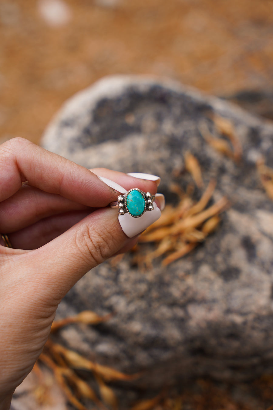 The Ellipsis Ring in Blue Ridge Turquoise (Size 5)