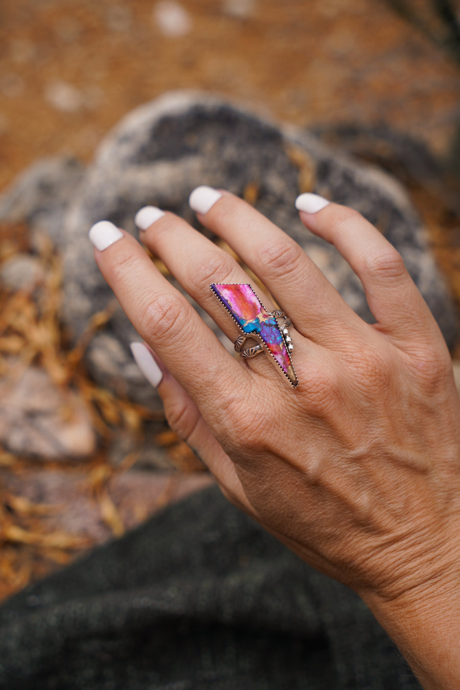 The Bolt Ring in Pink Dahlia (Size 7.5)