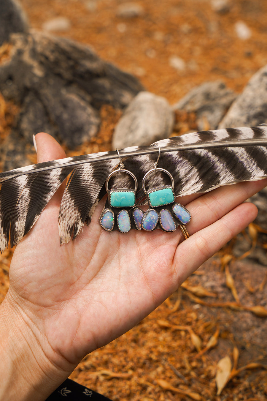 Carico Lake with Coober Pedy Opal Earrings