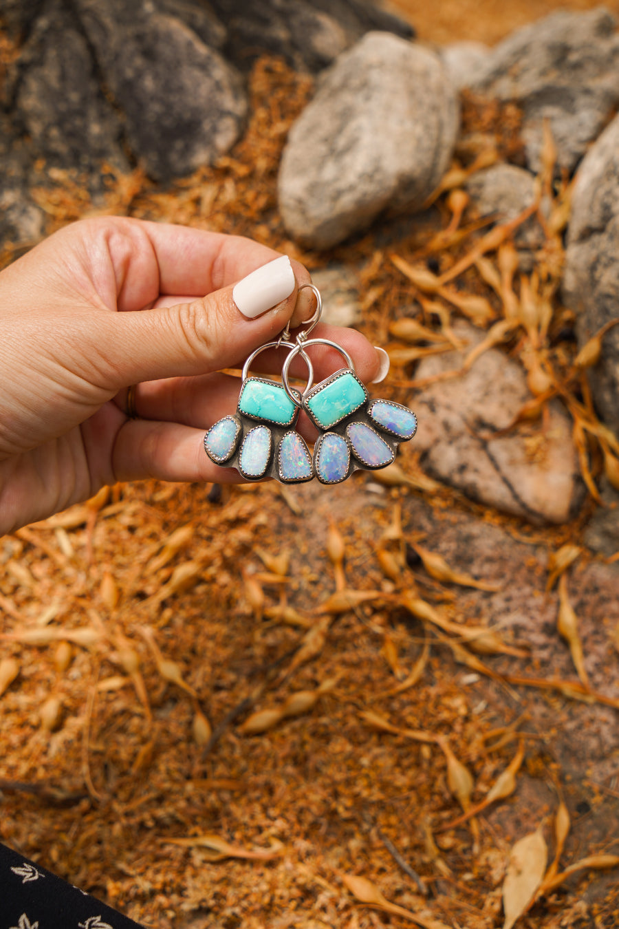 Carico Lake with Coober Pedy Opal Earrings