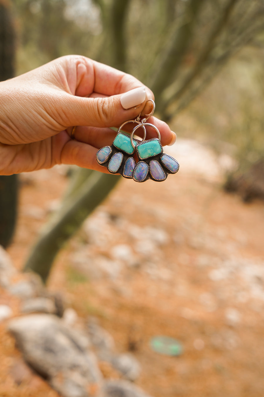 Carico Lake with Coober Pedy Opal Earrings