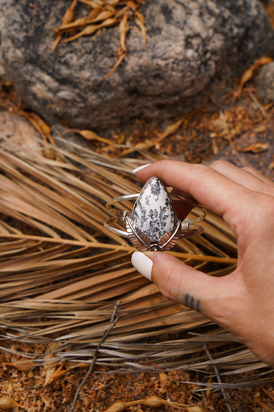 Dendritic Agate Statement Cuff