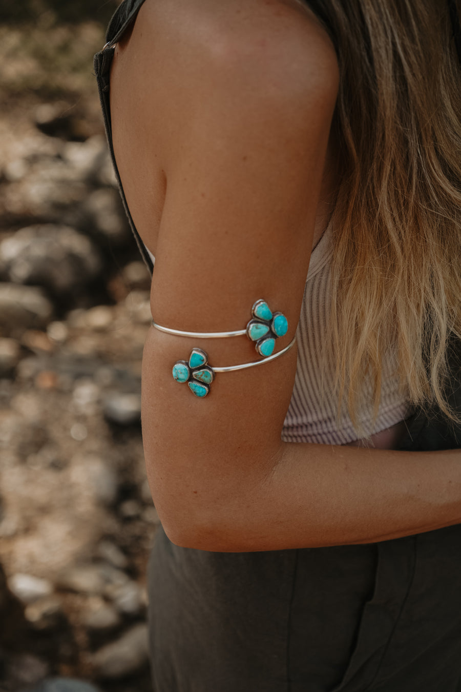 Boho Arm Band in Turquoise Mountain