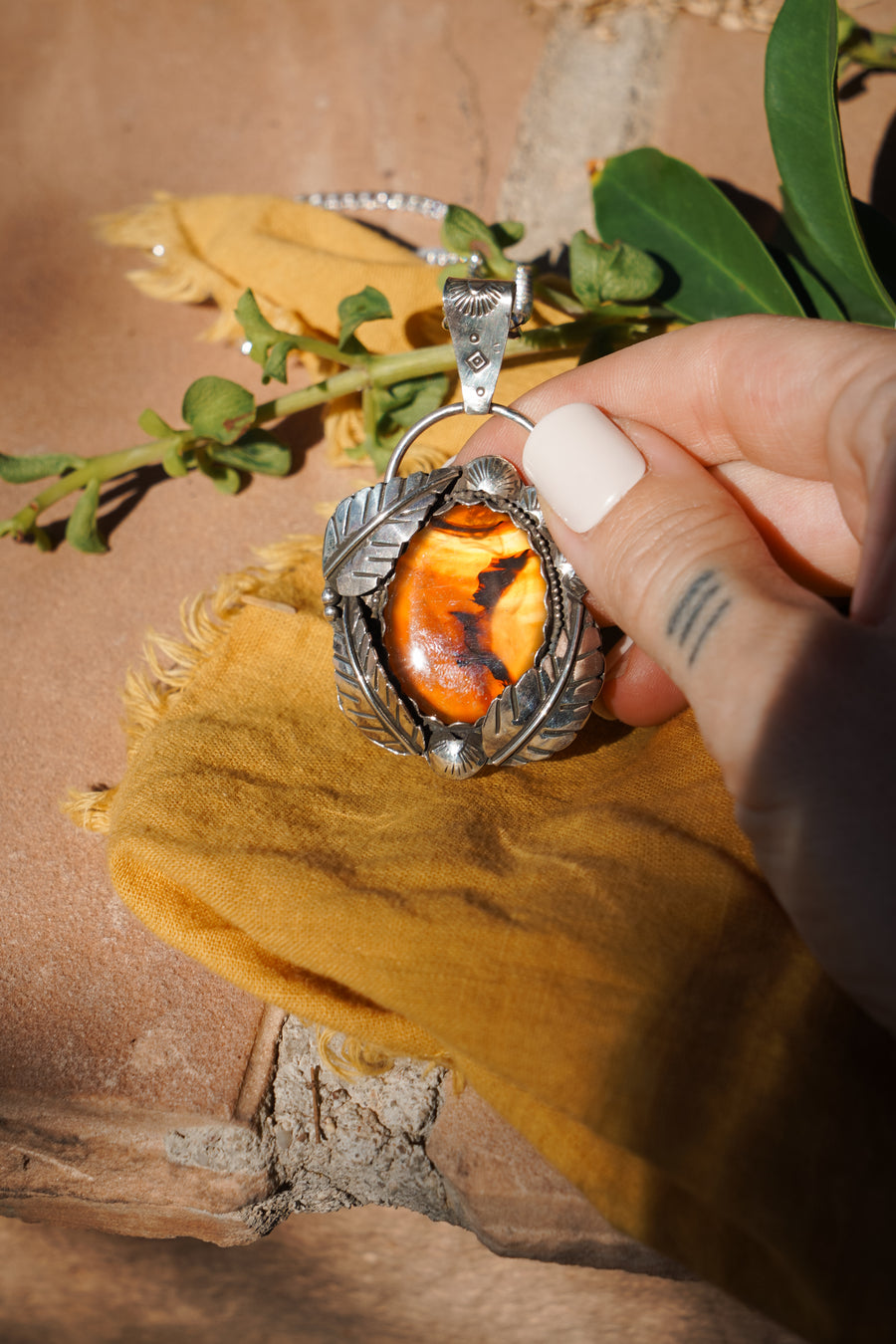 Montana Agate Leaf Wrap Necklace