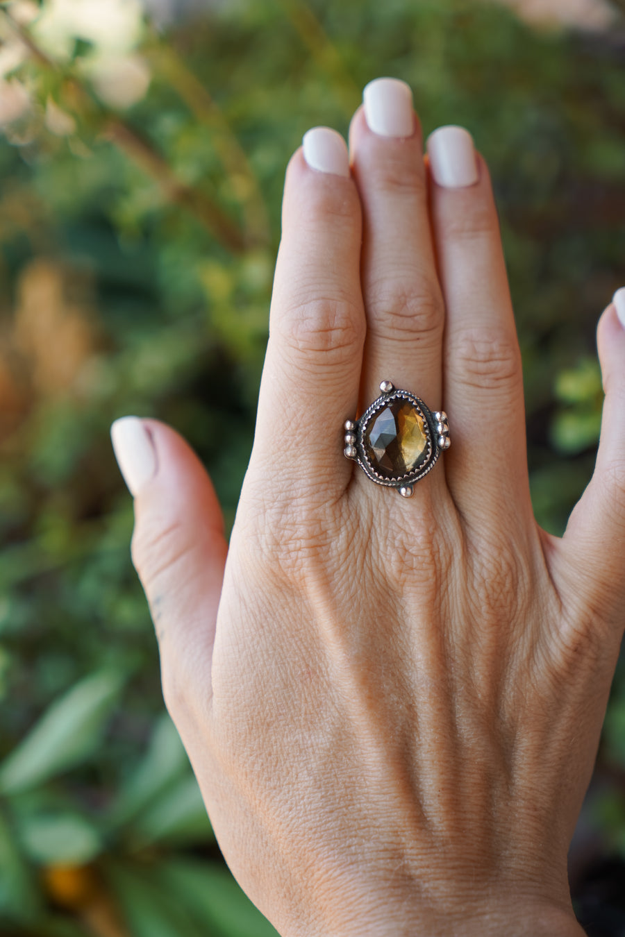 The Nova Ring in Honey Quartz (size 7.75)
