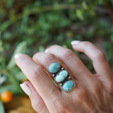 The Cairn Ring with White Water Turquoise  (size 7)