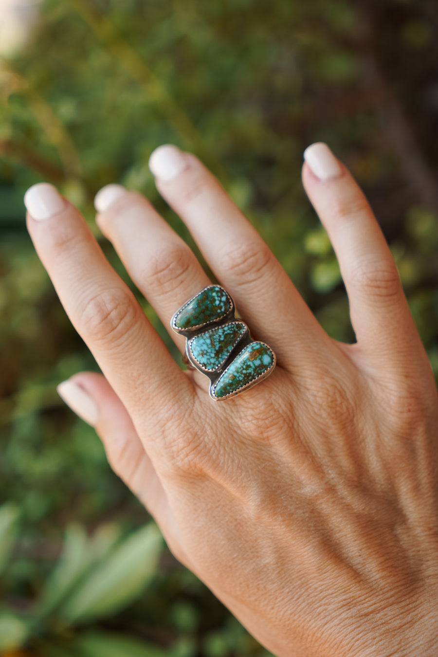 The Cairn Ring with Kingman Turquoise (size 8)