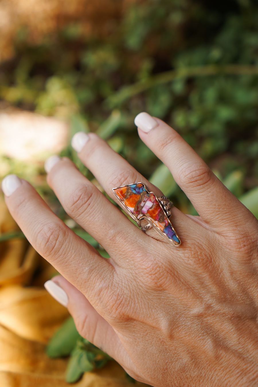 Pink Dahlia Bolt Ring (size 7)