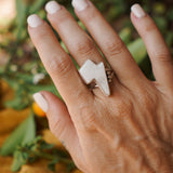 Clear Crystal Quartz Bolt Ring (size 9)