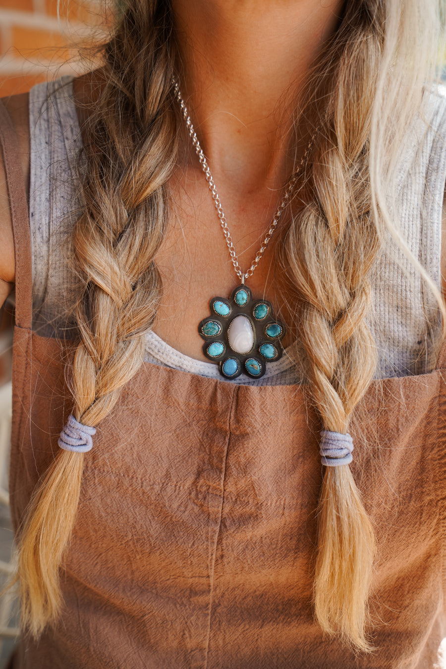 Agate and Blue Ridge Turquoise Statement Necklace