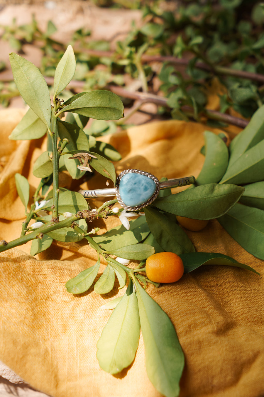Stacking Cuff with Larimar