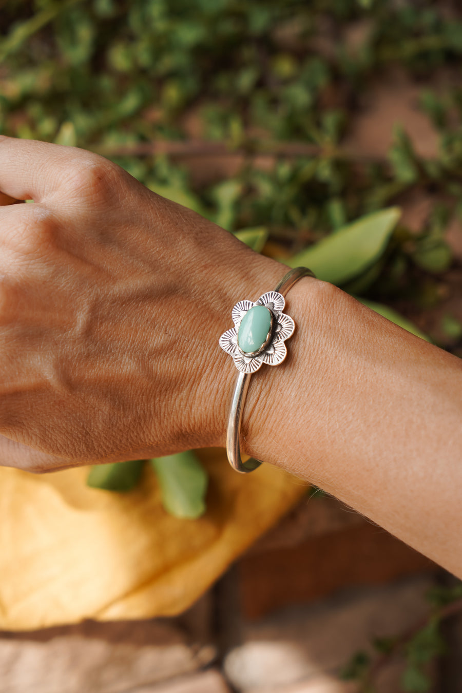 Stacking Cuff with Yungai Turquoise