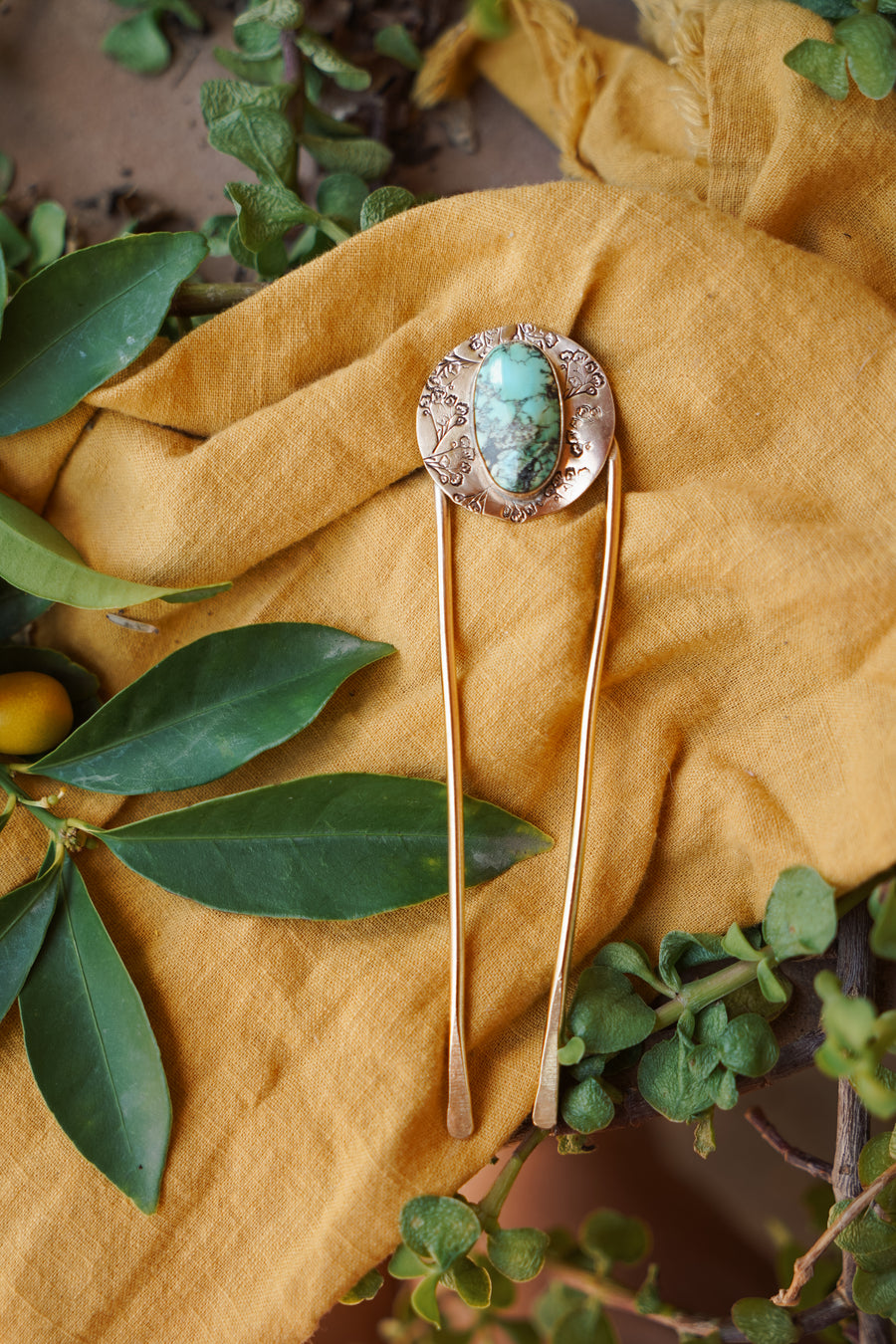 Mojave Hair Fork with Yungai Turquoise