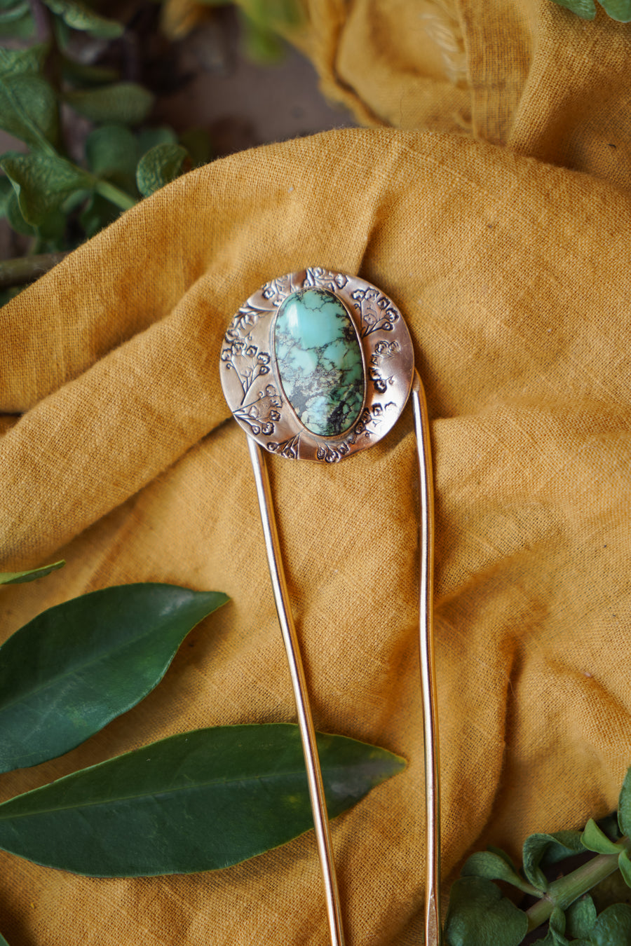 Mojave Hair Fork with Yungai Turquoise