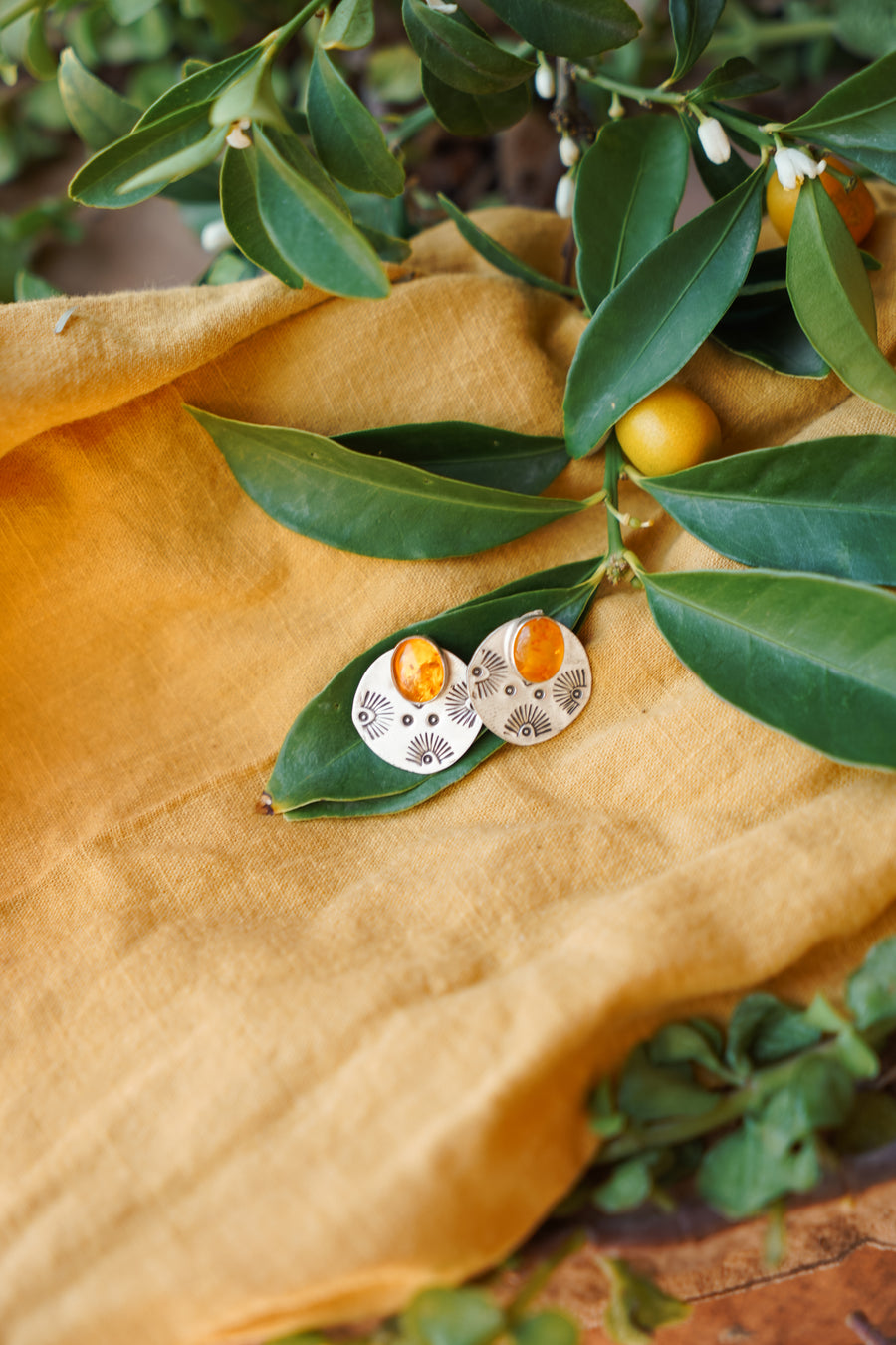 3-in-1 Atlas Earrings with Amber