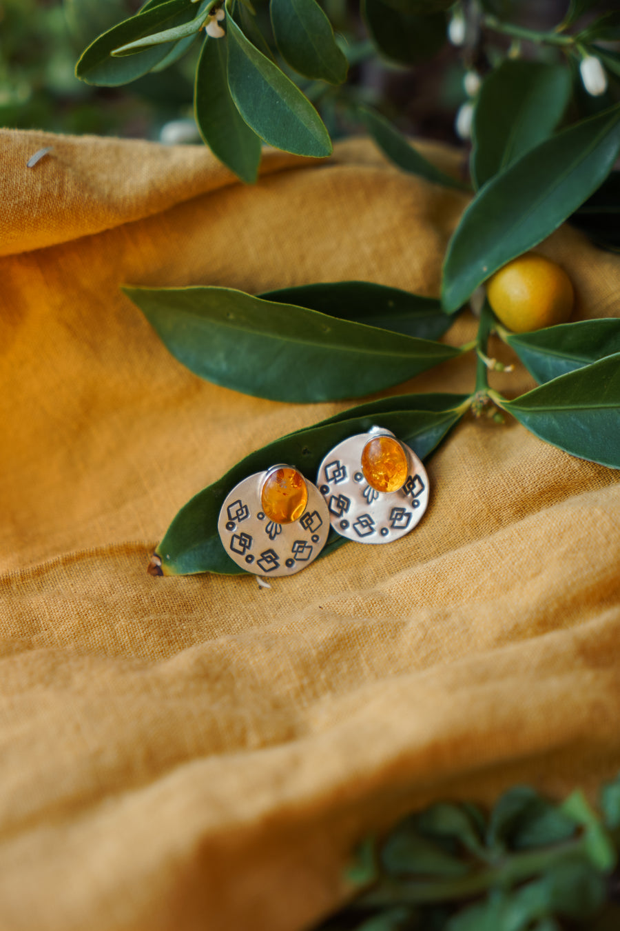 3-in-1 Atlas Earrings with Amber