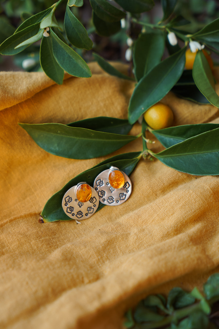3-in-1 Atlas Earrings with Amber