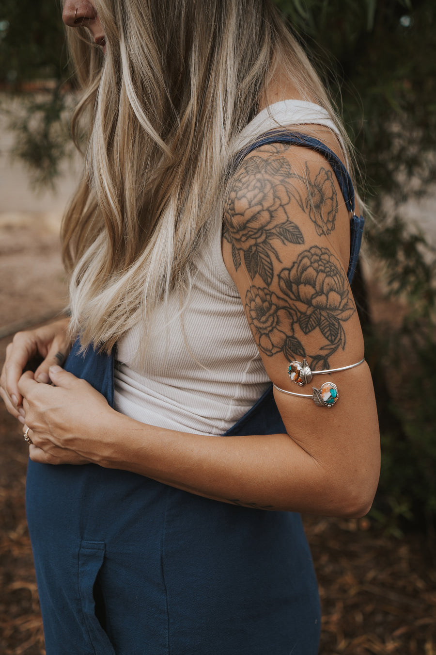 Boho Arm Band with Spiny Oyster