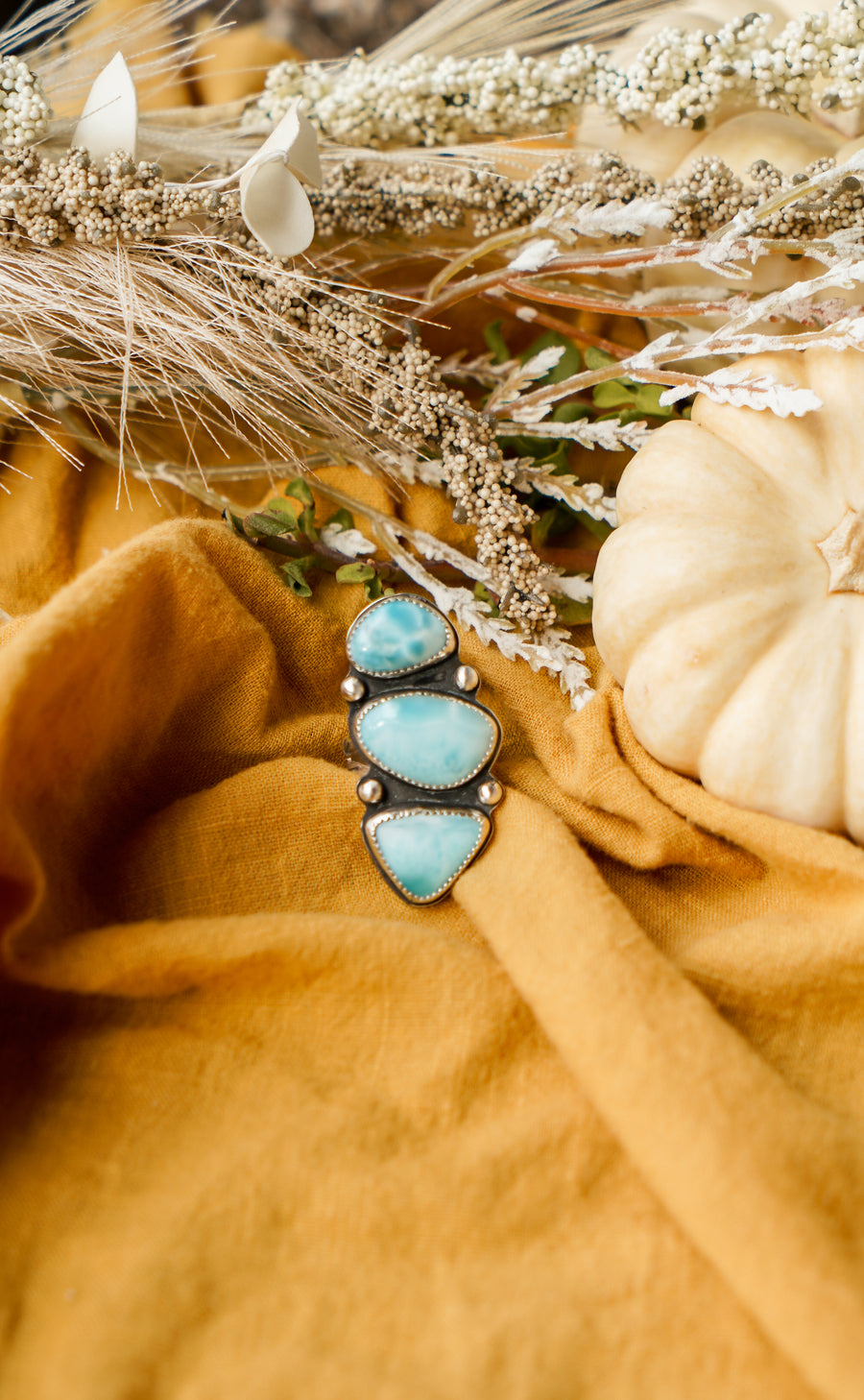 Cairn Ring in Larimar (Size 8.5)