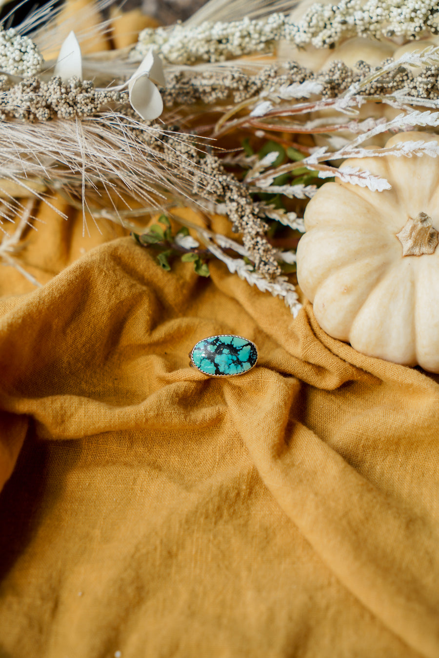 Horizontal Ring in Yungai Turquoise (Size 8)