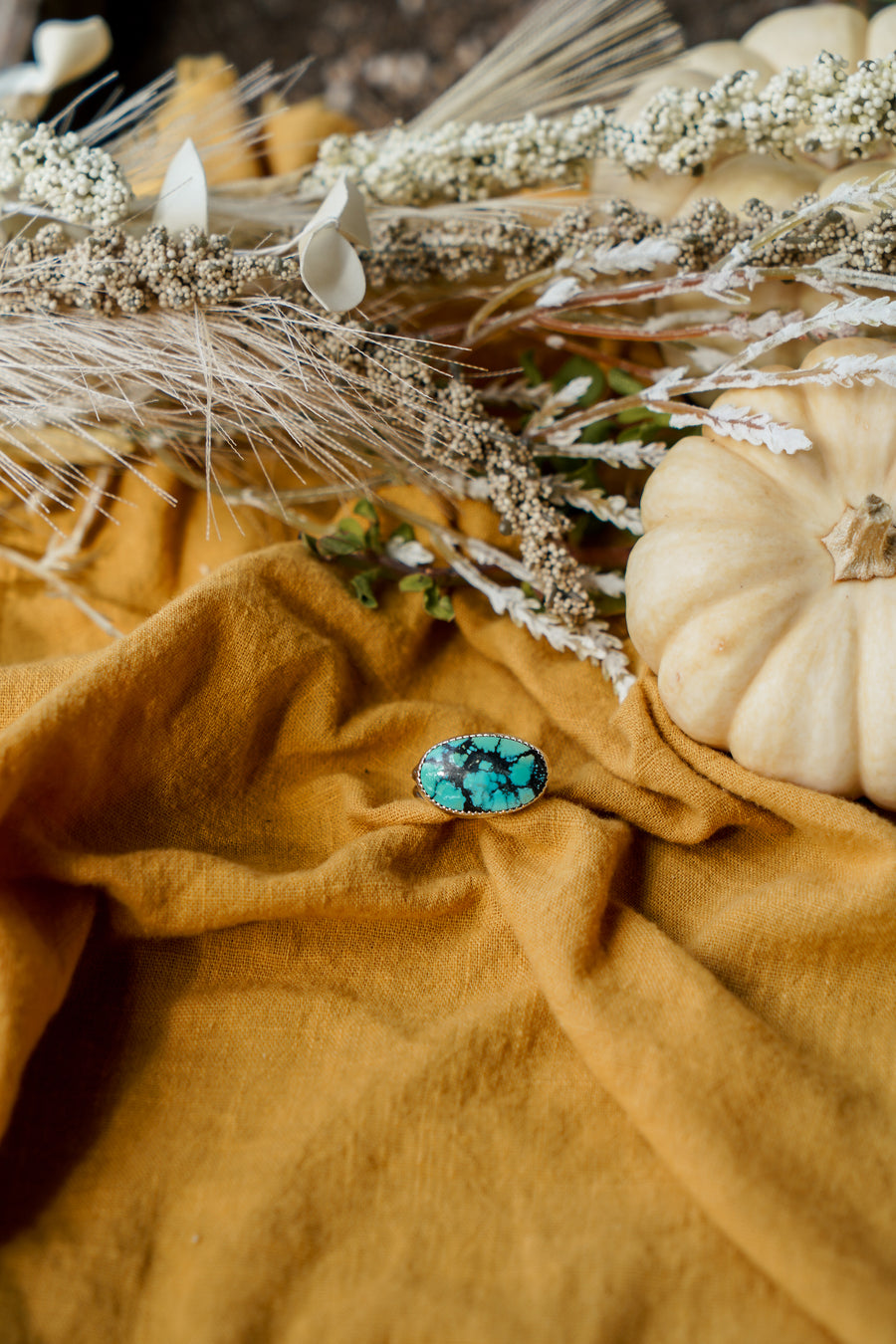 Horizontal Ring in Yungai Turquoise (Size 8)