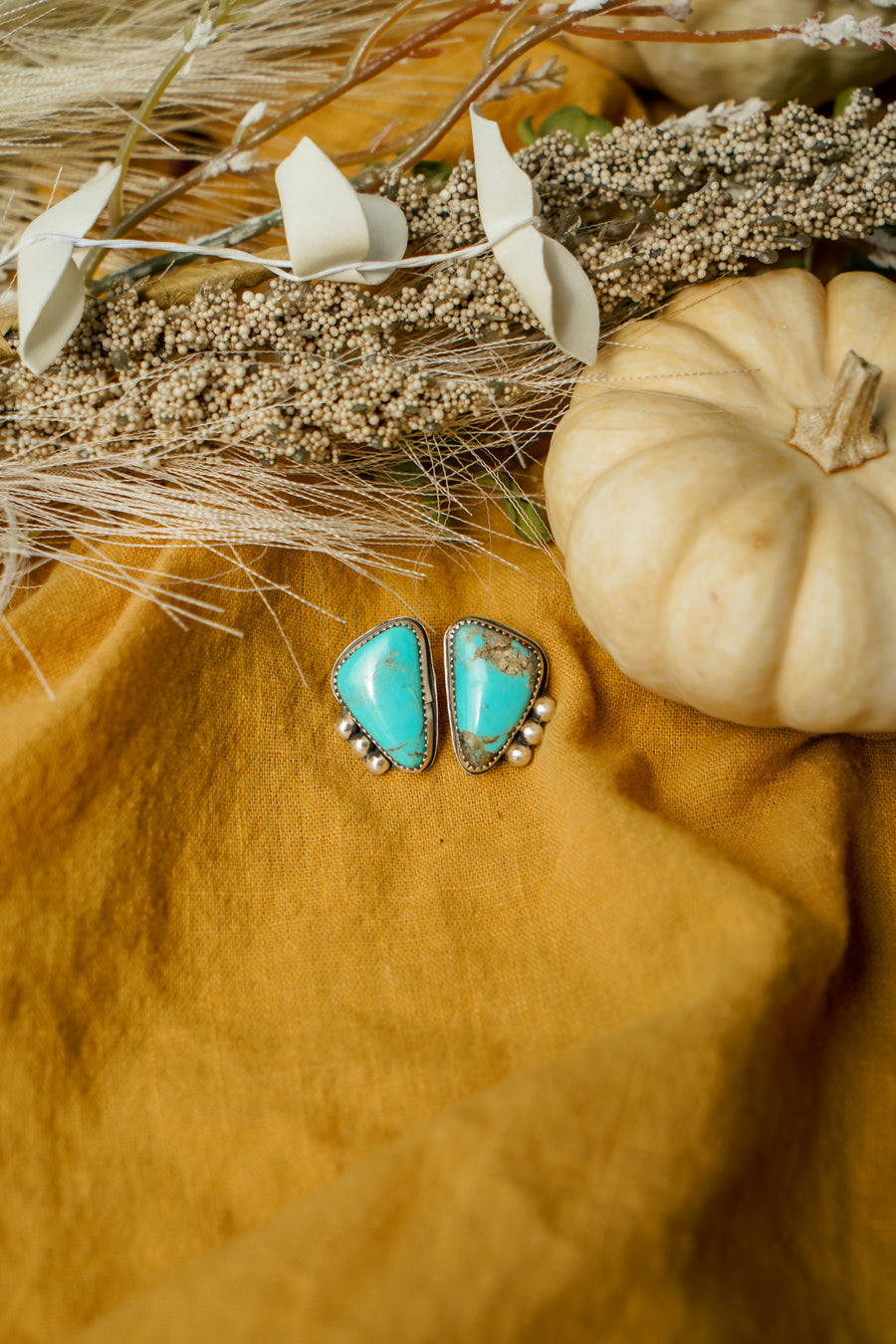 The Lacuna Stud Earrings in Tyrone Turquoise